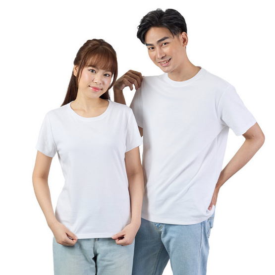 M2S Lifestyle เสื้อยืดคอกลมหญิง ขาว นิวแพค