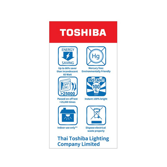 Toshiba หลอดไฟ LED A-Bulb 8W DL แพ็กคู่