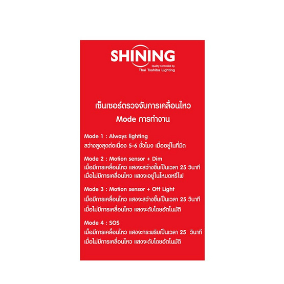 SHINING โคมไฟติดผนัง SolarWall Light MOTION2.5W เดย์ไลท์