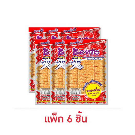 เบนโตะ ปลาหมึกอบ รสทรงเครื่อง 33 กรัม (แพ็ก 6 ชิ้น)