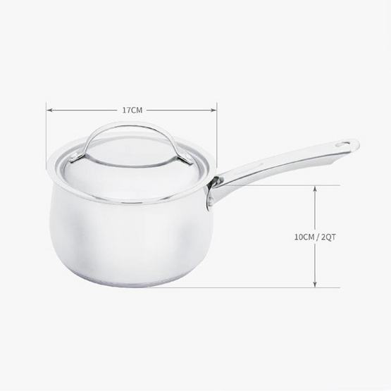 Meyer BELLA CLASSICO หม้อมีด้ามจับสแตนเลส มาพร้อมฝาปิด ขนาด 16 ซม. SAUCEPAN (73285-T)