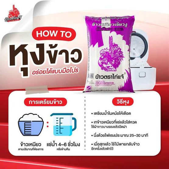 ไก่แจ้ ข้าวเหนียวเขี้ยวงูคัดพิเศษ 100% 1 กิโลกรัม ไก่แจ้ ข้าวเหนียวเขี้ยวงูคัดพิเศษ 100% 1 กิโลกรัม