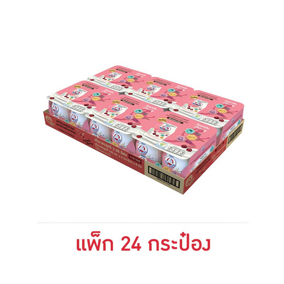 ตราหมีโกลด์ นมสเตอริไลส์ ผสมอะเซโรล่าเชอร์รี่ 140 มล. (แพ็ก 24 กระป๋อง)