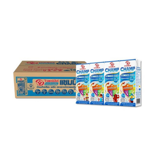 ไวตามิ้ลค์ แชมป์ นมถั่วเหลือง รสจืด 180 มล. (ยกลัง 48 กล่อง)