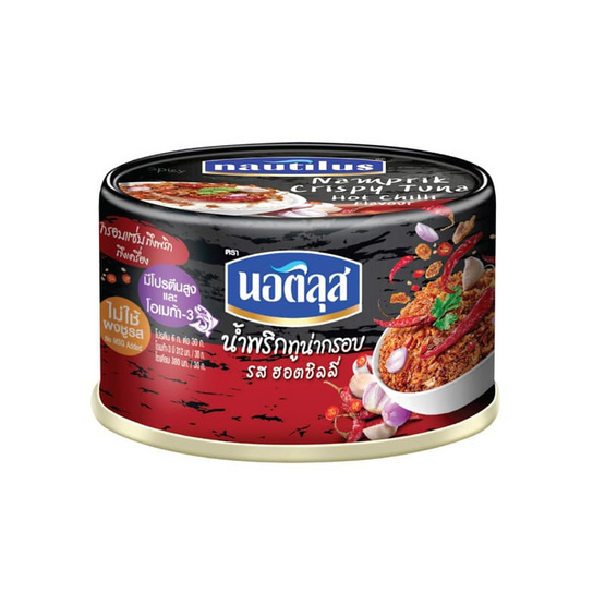 นอติลุส น้ำพริกทูน่ากรอบ รสฮอตชิลลี่ 30 กรัม (แพ็ก 4 กระป๋อง)