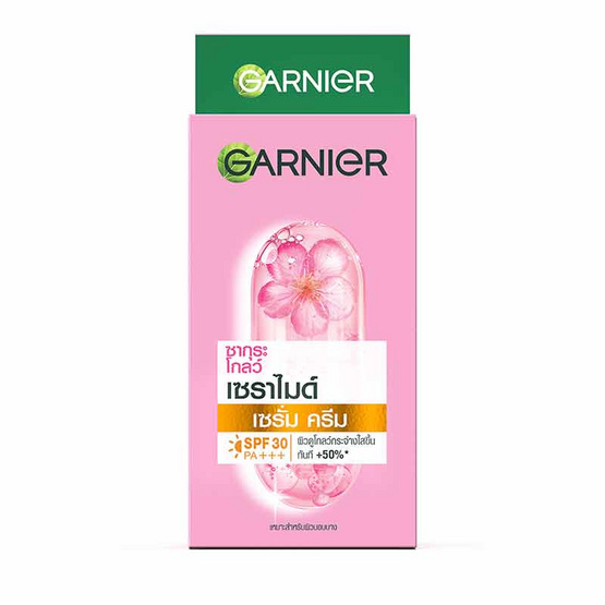 การ์นิเย่ ซากุระ โกลว์ เซราไมด์ เซรั่มครีม SPF30 PA+++ 7 มล. (แพ็ก 6 ชิ้น)