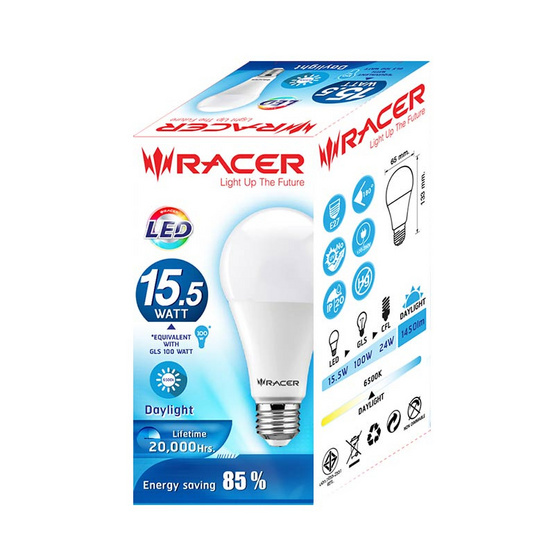 Racer หลอดไฟ LED Racer 15.5W แสงขาว