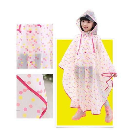 Rain Coat ชุดกันฝนเด็ก PASTEL DOT ชมพู