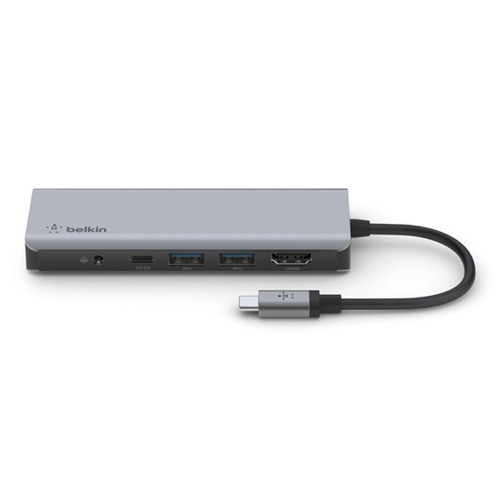 Belkin อุปกรณ์แปลงสัญญาณ (AVC009btSGY) USB-C 7-in-1 Multiport Hub Adapter