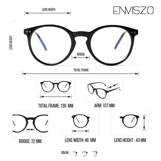 Enviszo Blue Contro แว่นตากรองแสงสีฟ้า รุ่น EZ3991 46mm