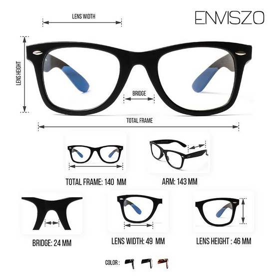 Enviszo Blue Contro แว่นตากรองแสงสีฟ้า รุ่น EZ3993 49mm