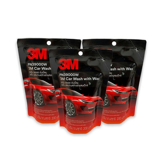 3M CAR SHAMPOO WITH WAX 200ML ผลิตภัณฑ์ล้างรถผสมแว็กซ์ PN39000W  (แพ็ก3ชิ้น)