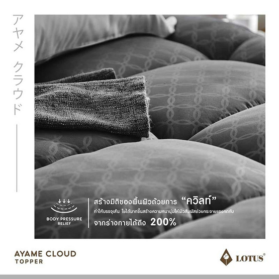 Lotus ท็อปเปอร์ รุ่น AYAME CLOUD DARK GRAY