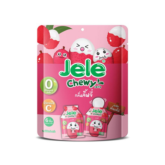 เจเล่ ชิววี่ เยลลี่ ผสมบุก กลิ่นลิ้นจี่ 108 กรัม (แพ็ก 6 ถุง)