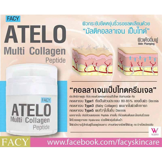 Facy เจลบำรุงผิว Atelo Multi Collagen Peptide Cream Gel 30 กรัม