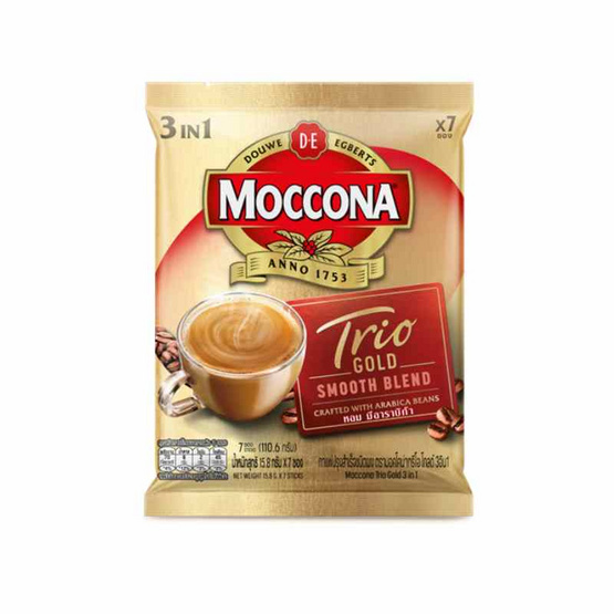 มอคโคน่าทรีโอโกลด์ กาแฟ 3in1 110.6 กรัม (15.8 กรัม x 7 ซอง)