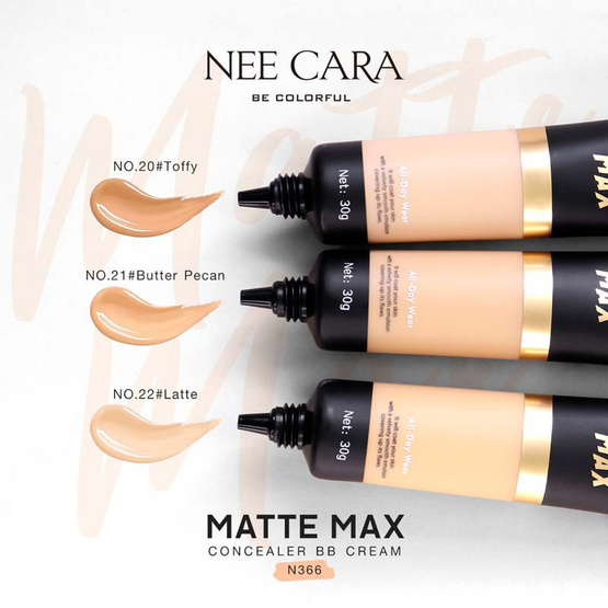 NEE CARA บีบีครีม MATTE MAX CONCEALER BB CREAM N366 - 30 g.