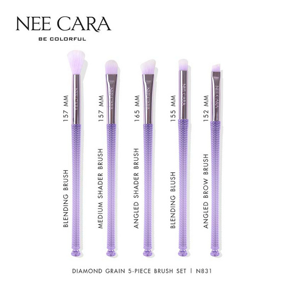 NEE CARA ชุดแปรงแต่งหน้า SET EYES BRUSH 5 PIECE N831 (6ชิ้น/ชุด)