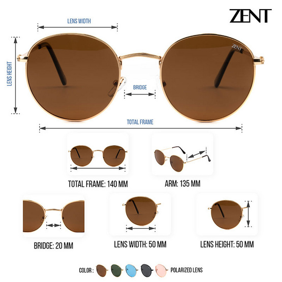 ZENT แว่นกันแดด รุ่น ZT8771 50mm ZENT แว่นกันแดด รุ่น ZT8771 50mm