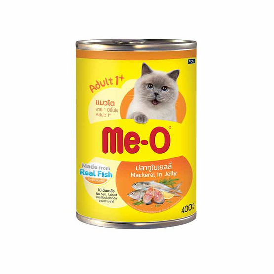มีโอ อาหารแมว ชนิดเปียกแบบกระป๋อง รสปลาทู 400 ก.
