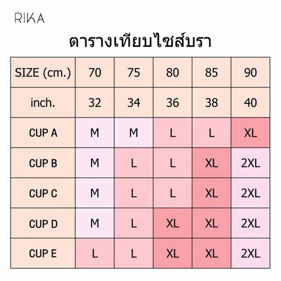 RIKA Seamless บราลูกไม้ไร้โครง แบบสวมหัว เสริมฟอง 3D อกชิดสวย AA1010 ผ้าลูกไม้อัดพลีท