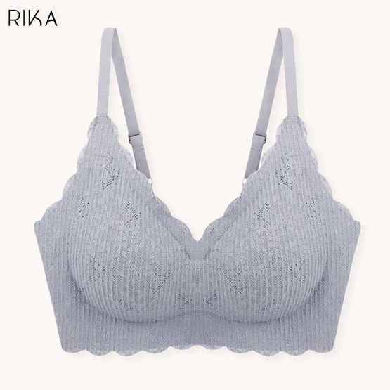 RIKA Seamless บราลูกไม้ไร้โครง แบบสวมหัว เสริมฟอง 3D อกชิดสวย AA1010 ผ้าลูกไม้อัดพลีท RIKA Seamless บราลูกไม้ไร้โครง แบบสวมหัว เสริมฟอง 3D อกชิดสวย AA1010 ผ้าลูกไม้อัดพลีท