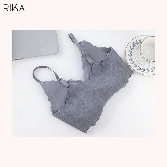 RIKA Seamless บราลูกไม้ไร้โครง แบบสวมหัว เสริมฟอง 3D อกชิดสวย AA1010 ผ้าลูกไม้อัดพลีท RIKA Seamless บราลูกไม้ไร้โครง แบบสวมหัว เสริมฟอง 3D อกชิดสวย AA1010 ผ้าลูกไม้อัดพลีท