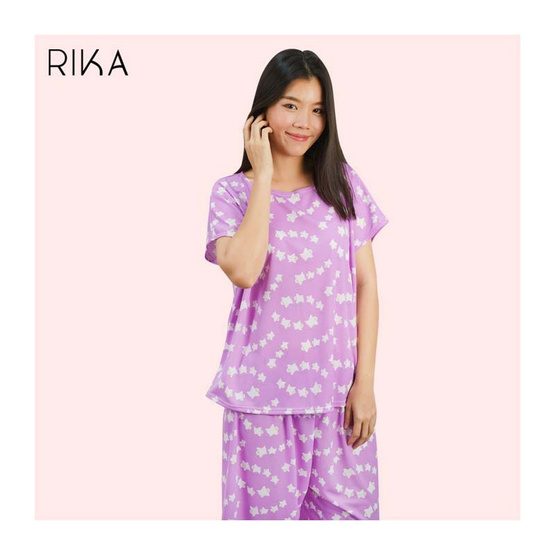 RIKA ชุดนอนเสื้อ+กางเกง ผ้าพิมพ์ลาย น่ารักๆ EN4032