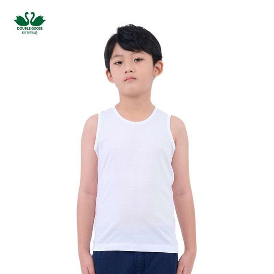 ห่านคู่ เสื้อแขนกุด เด็กชาย สีขาว Junior Collection
