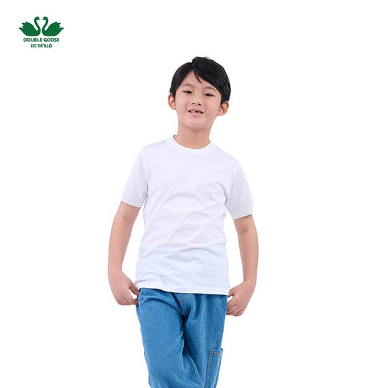 ห่านคู่ เสื้อยืดคอกลม เด็กชาย สีขาว Junior Collection