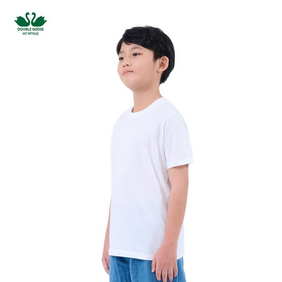ห่านคู่ เสื้อยืดคอกลม เด็กชาย สีขาว Junior Collection