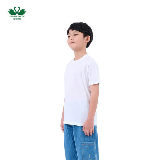 ห่านคู่ เสื้อยืดคอกลม เด็กชาย สีขาว Junior Collection