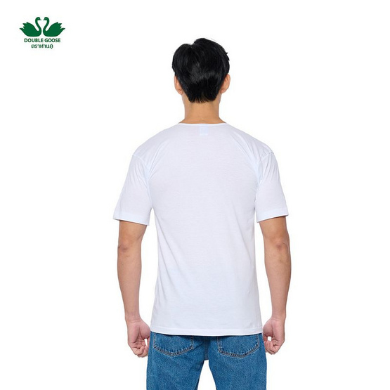ห่านคู่ เสื้อยืดผู้ชาย คอกว้าง สีขาว รุ่น Classic แพ็ก 3 ตัว