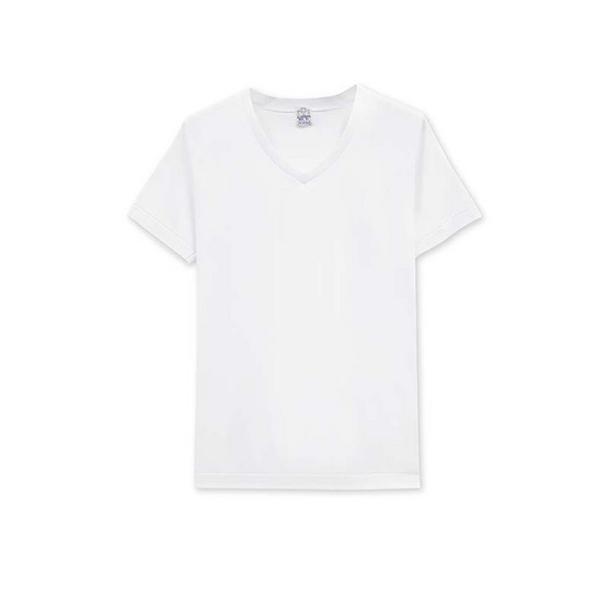 ห่านคู่ เสื้อยืดผู้ชาย คอวี สีขาว รุ่น Classic ห่านคู่ เสื้อยืดผู้ชาย คอวี สีขาว รุ่น Classic
