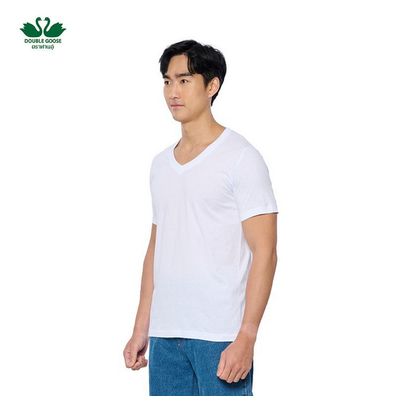 ห่านคู่ เสื้อยืดผู้ชาย คอวี สีขาว รุ่น Classic แพ็ก 3 ตัว