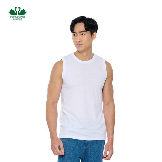 ห่านคู่ เสื้อแขนกุดผู้ชาย สีขาว รุ่น Classic