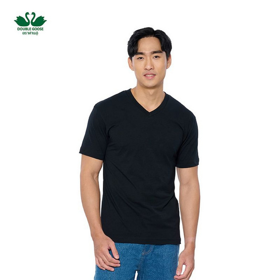 ห่านคู่ เสื้อยืดผู้ชาย คอวี สีดำ รุ่น Classic แพ็ก 3 ตัว