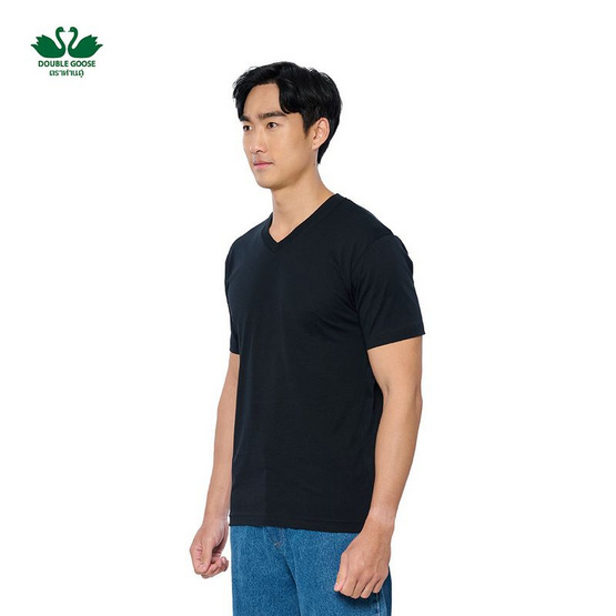 ห่านคู่ เสื้อยืดผู้ชาย คอวี สีดำ รุ่น Classic แพ็ก 3 ตัว