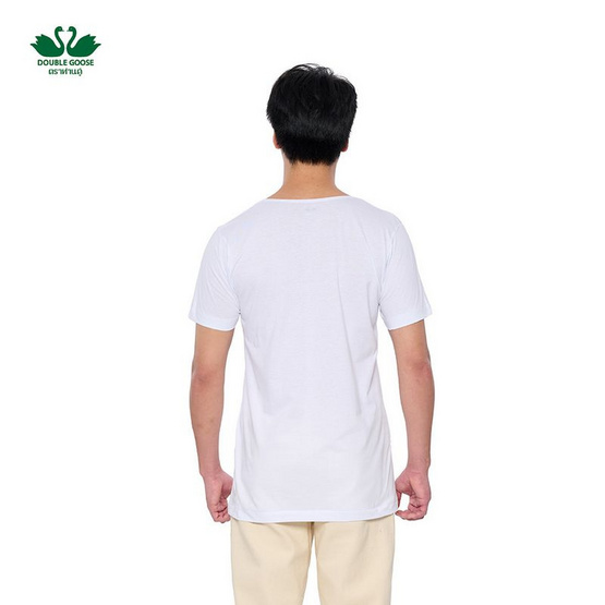 ห่านคู่ เสื้อยืดคอกว้าง รุ่น Modern ไร้ตะเข็บข้าง แพ็ก 1 ตัว สีขาว