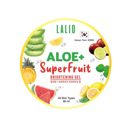 LALIO เจลบำรุงผิว ALOE PLUS SUPERFRUIT BRIGHTENING GEL 80 มล. (แพ็ก 3 ชิ้น)