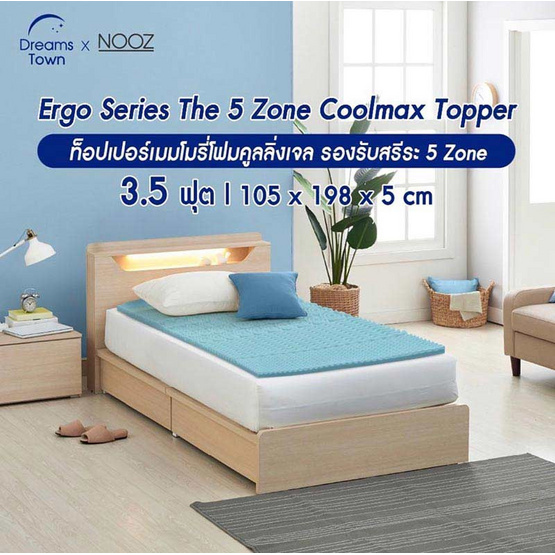 Nooz ท็อปเปอร์เมมโมรี่โฟม รุ่น Ergo Series Cool Max