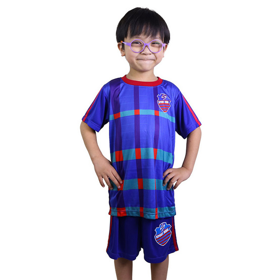 ชุดกีฬาเด็ก Sport Hiro (Cool) สำหรับเด็ก 4-10 ปี ลาย ISAN สีน้ำเงิน