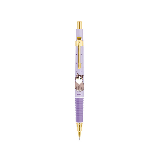 JAVA ดินสอกด Naong 0.5mm. ด้ามลายน้องแมว Ragdoll สี Purple