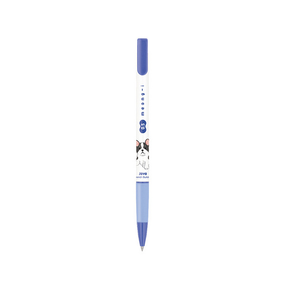 JAVA ปากกาลูกลื่น Meong-I 0.5mm. (12 ด้าม) ด้ามลาย French BullDog หมึกสีน้ำเงิน