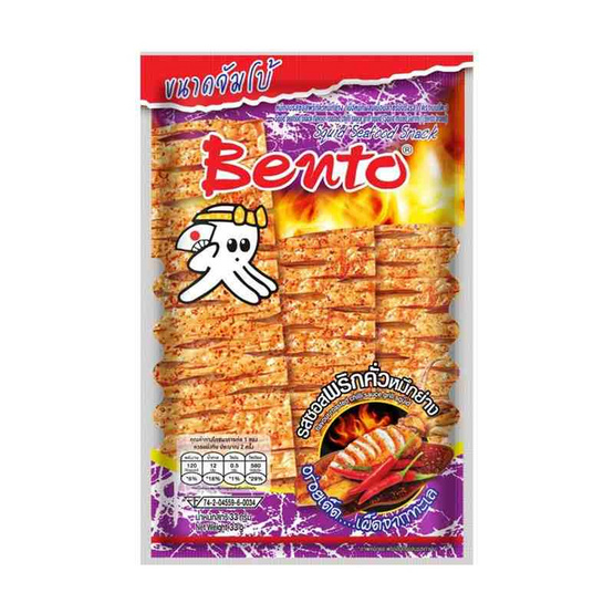 เบนโตะ ปลาหมึกอบ รสซอสพริกคั่วหมึกย่าง 33 กรัม (แพ็ก 6 ชิ้น)