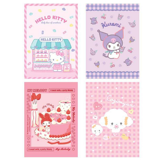 KIAN-DA สมุดปกอ่อน B5 คละลาย Sanrio (แพ็ก 4 เล่ม) KIAN-DA สมุดปกอ่อน B5 คละลาย Sanrio (แพ็ก 4 เล่ม)
