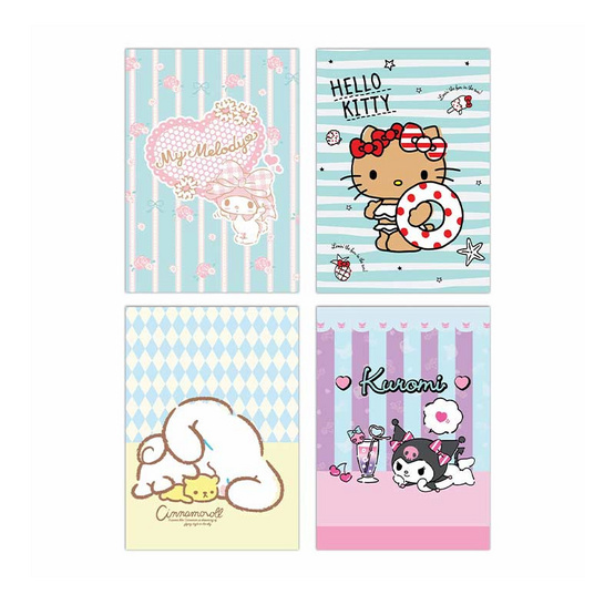 KIAN-DA สมุดปกอ่อน B5 คละลาย Sanrio (แพ็ก 4 เล่ม)
