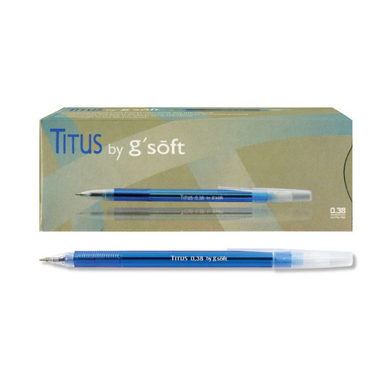 g'SOFT ปากกาลูกลื่นเจล TITUS 0.38 มม. หมึกน้ำเงิน (กล่อง 30 ด้าม)