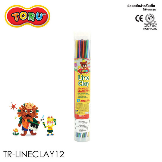 DONG-A ดินปั้นแบบเส้น 12 สี TORU Line Clay