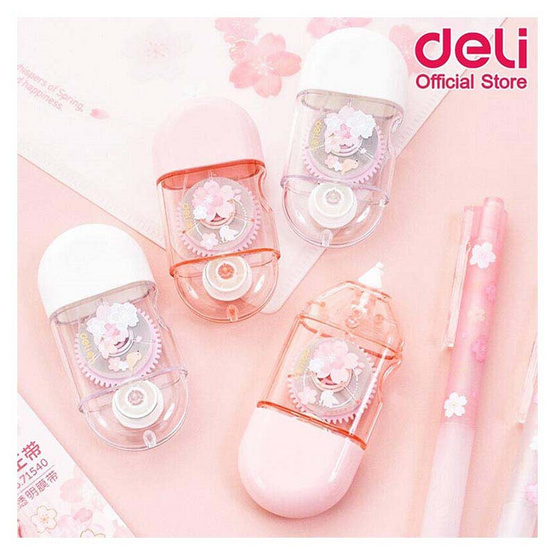 Deli เทปลบคำผิดแฟนซี Correction Tape ขนาด 8mx5mm คละสี 71540 (แพ็ก 2 ชิ้น)